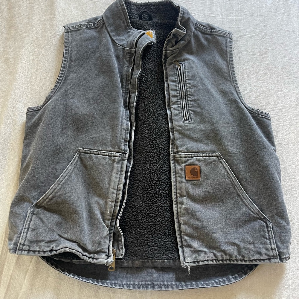 Carhartt Gray Sherpa-Lined Vest